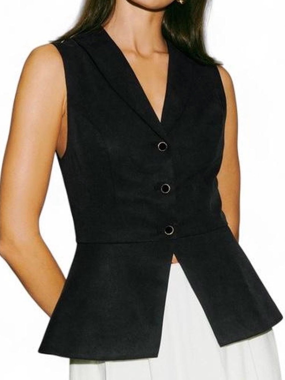 Reformation Oakley Peplum Vest In Black Size 4